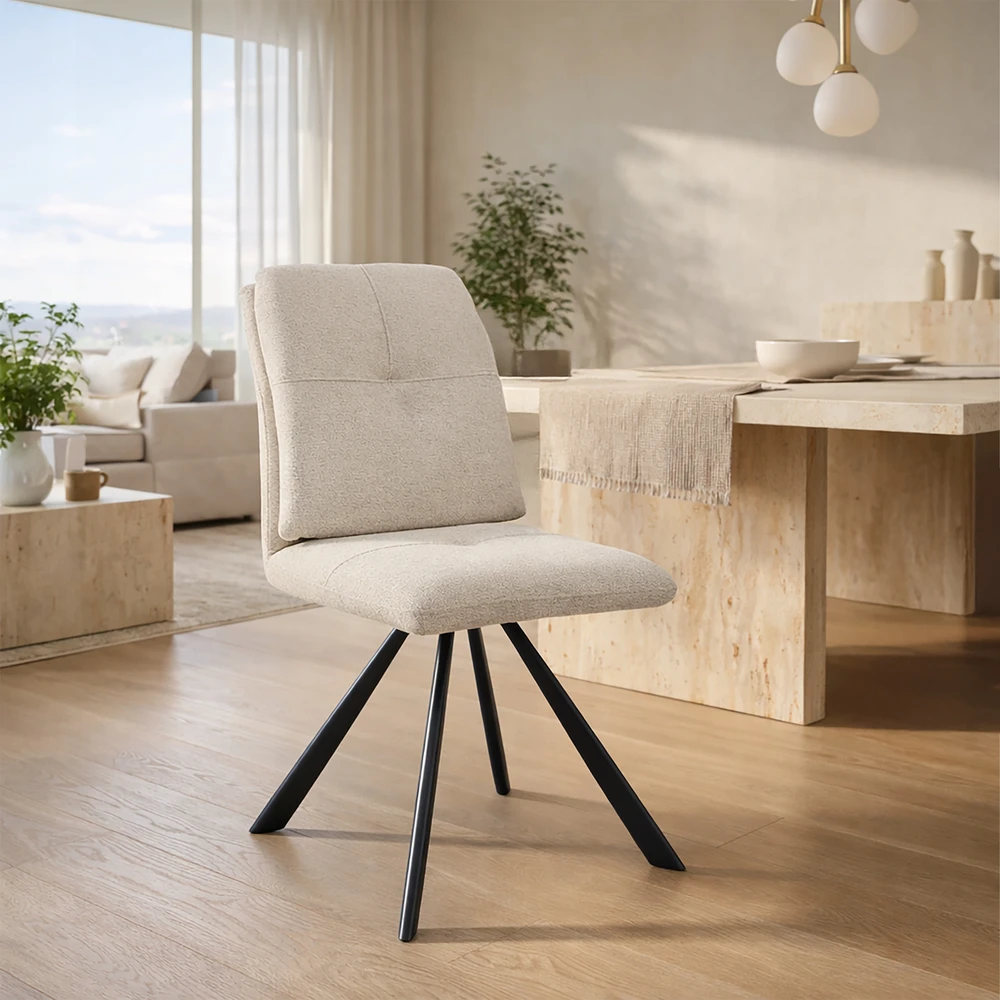 Kontrasto ŠIUOLAIKINĖ STILINGA KĖDĖ VIRTUVĖ VALGOMAS SVETAINĖ CHENIL KT221 SELENA BEIGE
