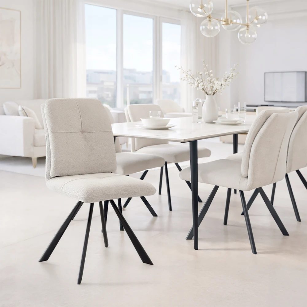 Kontrasto STILINGA KĖDĖ VIRTUVĖ VALGOMAS SVETAINE CHENIL KO221 SELENA SWIVEL BEIGE