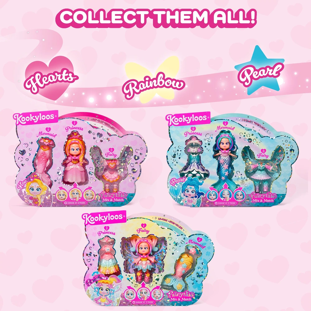 ORBICO „KookyLoos Fairytale Mix & Match“ lėlė „Princesė pasakų undinėlė“ 3 viename