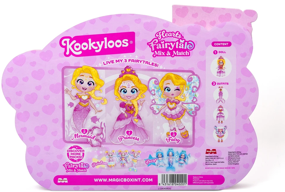 ORBICO „KookyLoos Fairytale Mix & Match“ lėlė „Princesė pasakų undinėlė“ 3 viename