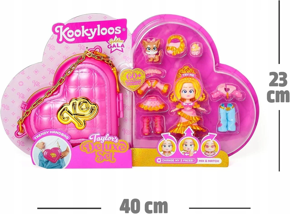 KOOKYLOOS GOLDEN GALA TAYLOR DELUXE LĖLIŲ RINKINYS GYVŪNŲ LĖLĖ