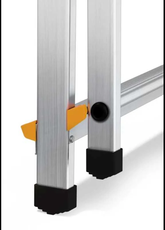 Buitinės kopėčios DRABEST ALD7 PRO 150 kg, vienpusės su lentyna, 7 pakopų (DR-AL-D7-PRO-Ż+CZ+P )