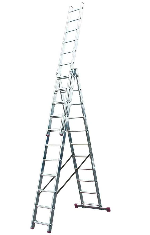 Kopėčios KRAUSE Corda, 3 x 11, universalios, aliuminės, darbinis aukštis 730cm