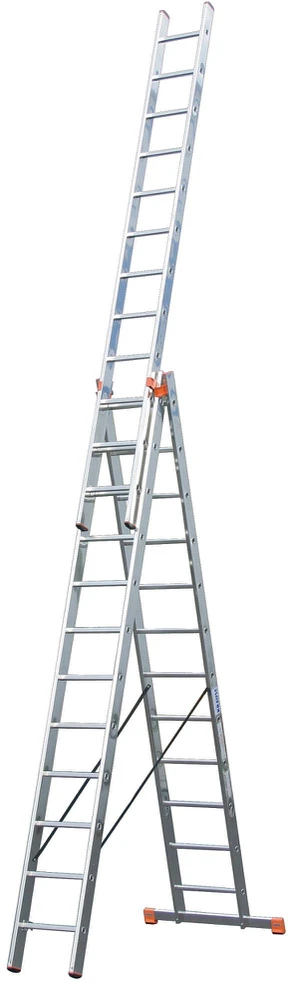 Kopėčios KRAUSE Corda, 3 x 11, universalios, aliuminės, darbinis aukštis 730cm