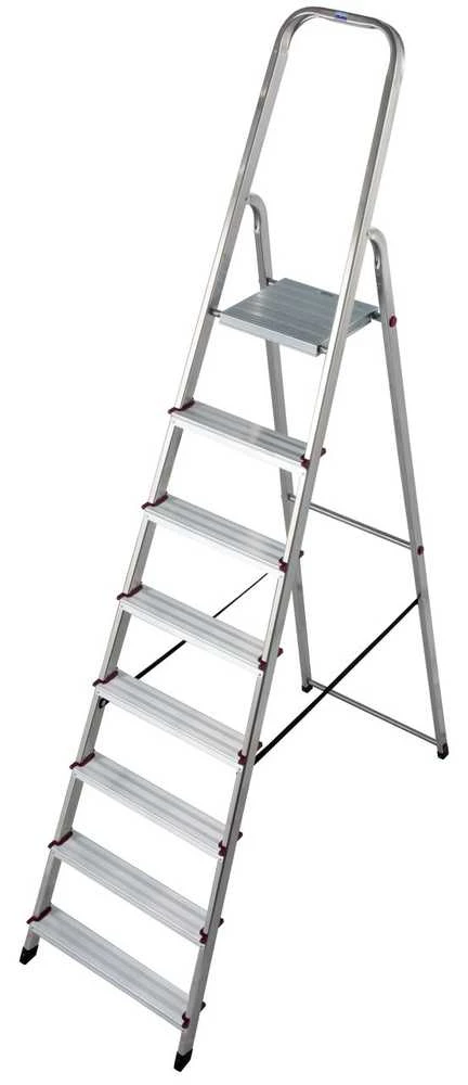 Kopėčios KRAUSE Corda, 8 pakopų, aliumininės, vienpusės, maks. darbinis aukštis 365 cm