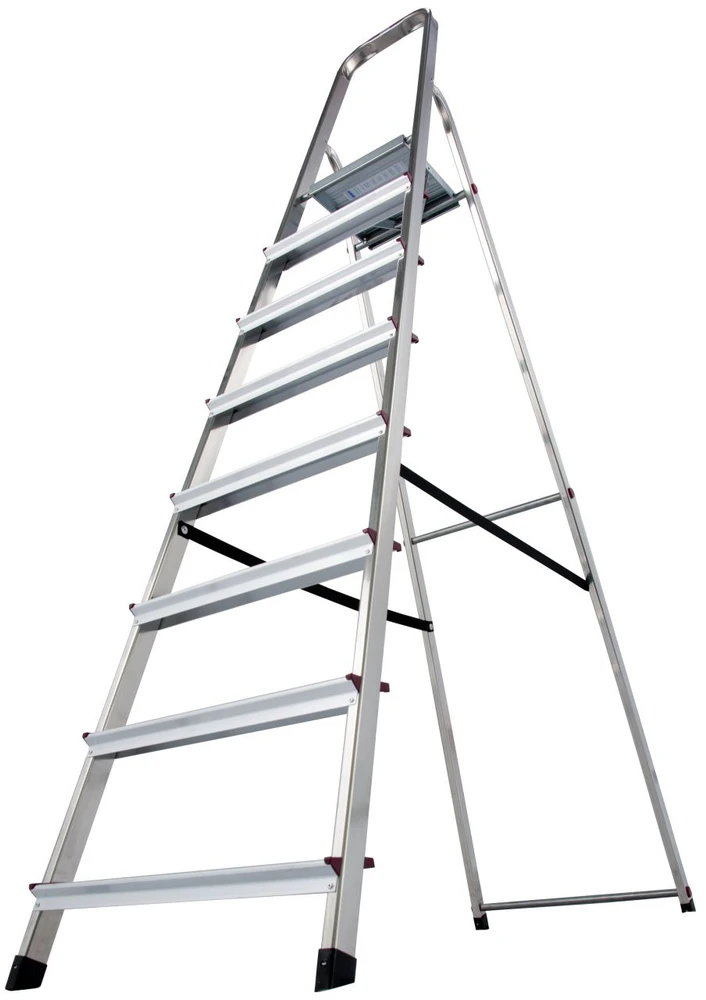 Kopėčios KRAUSE Corda, 8 pakopų, aliumininės, vienpusės, maks. darbinis aukštis 365 cm