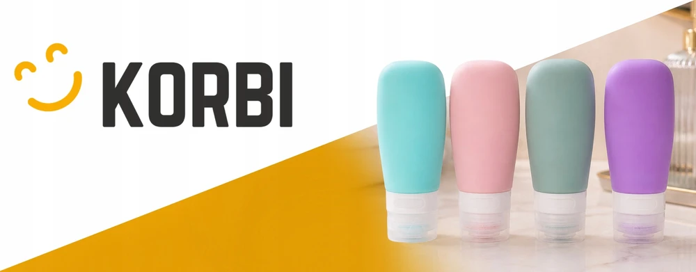 Korbi 4 x 60 ml kelioninių kosmetikos krepšelių rinkinys