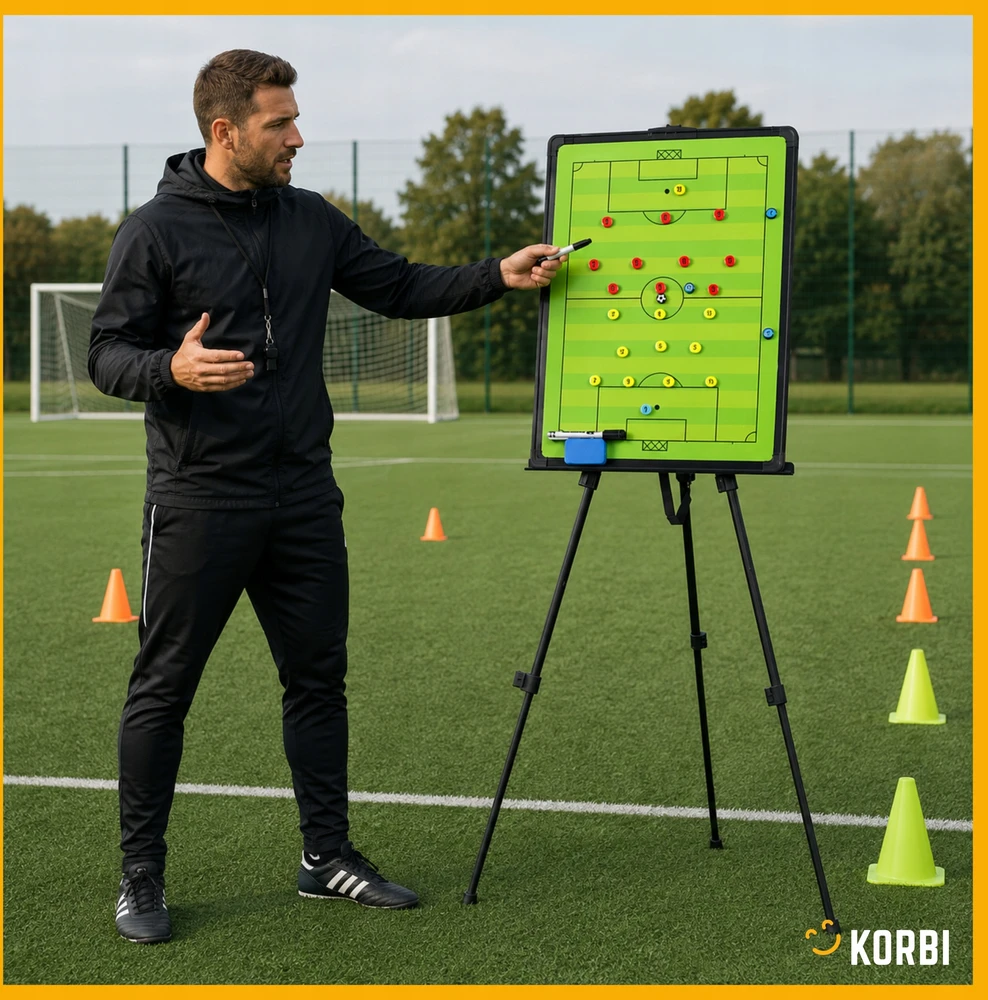 Korbi Didelė magnetinė taktinė lenta 60x45 cm su stovu