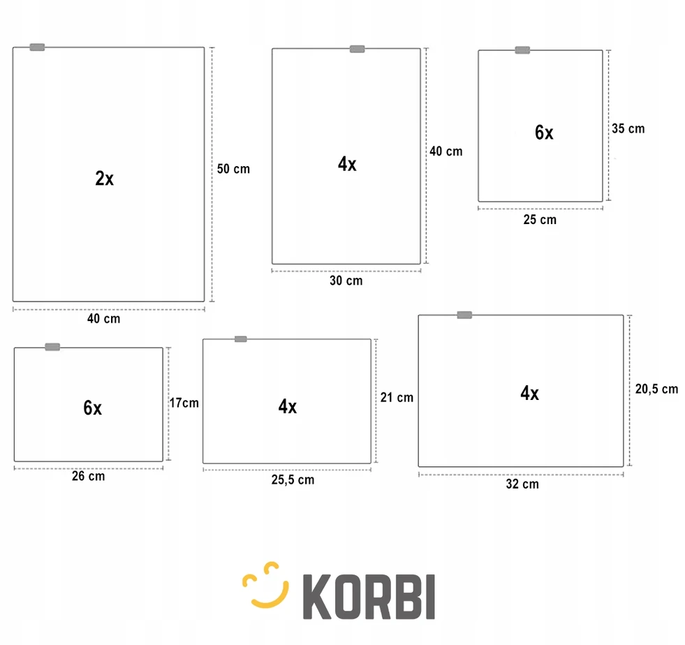 Korbi KELIONIŲ ORGANIZATORIUS 26 Vnt lagaminams KREPŠIAMS SPINOS RINKINYS KREPŠIAI DRABUŽIAI BALTAI