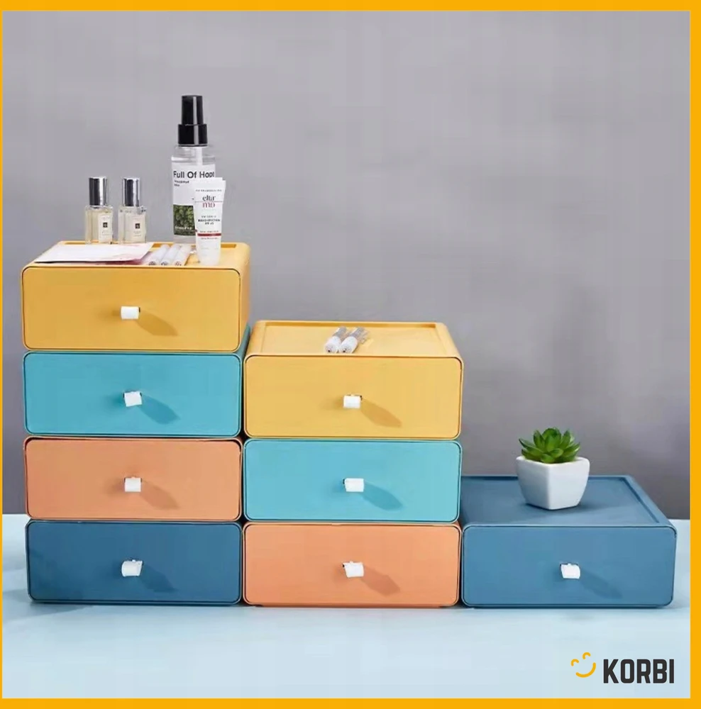 Korbi Rašomojo stalo stalčiaus dėžutė Tupperware, mėlyna