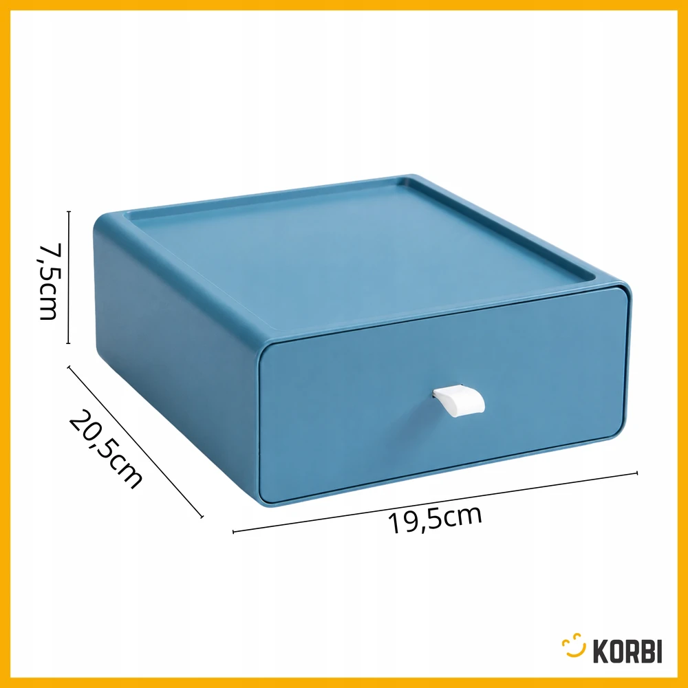 Korbi Rašomojo stalo stalčiaus dėžutė Tupperware, mėlyna