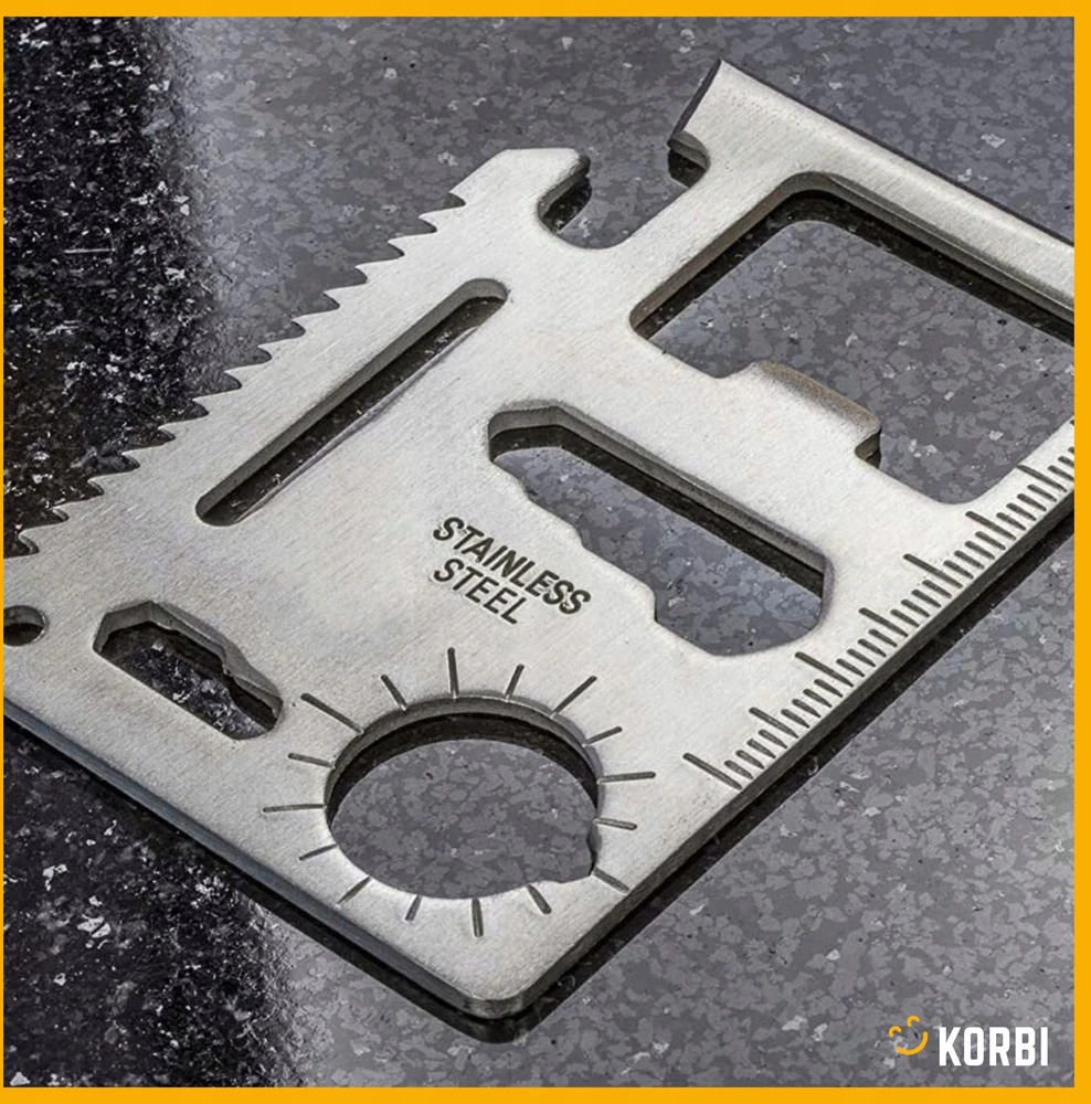 Korbi SURVIVAL CARD ESSENTIAL MINI MULTI TOOL KNIFE