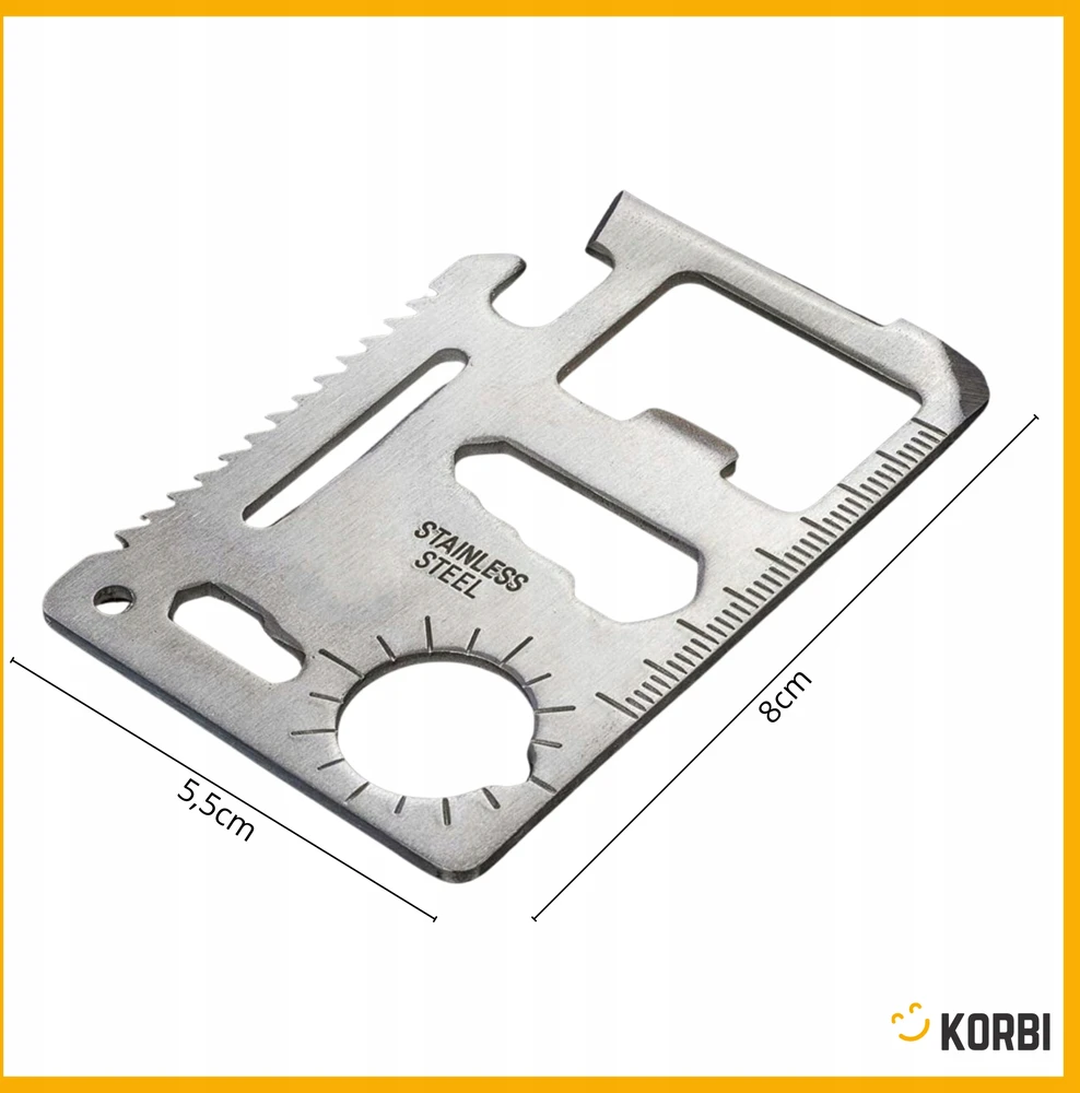 Korbi SURVIVAL CARD ESSENTIAL MINI MULTI TOOL KNIFE