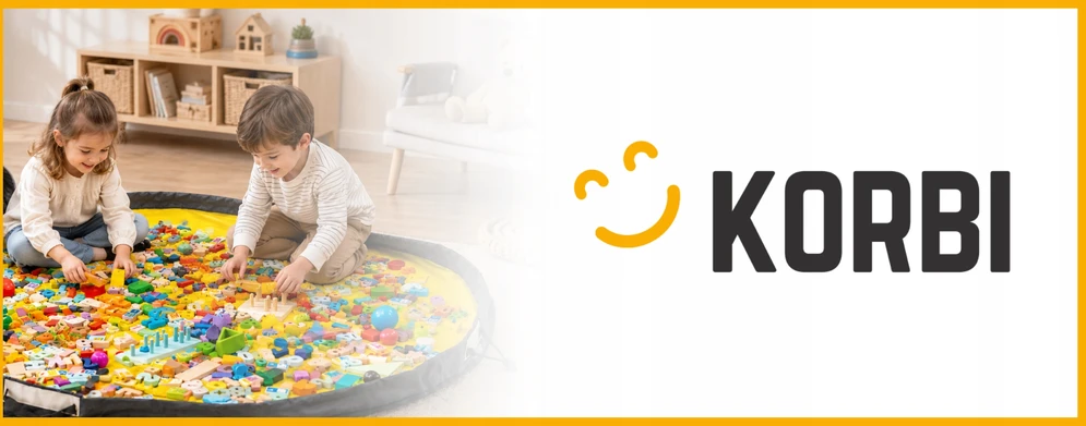 Korbi Žaislų lentyna žaislų dėžė su žaidimų kilimėliu 2in1 DIDELIS konteineris Ziploc maišelis