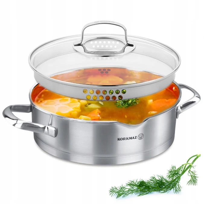 Korkmaz Puodas 3l su dangčiu 24cm dujinis/ indukcinis