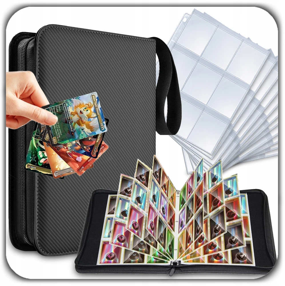 KORTELĖS ALBUMAS DIDELIŲJŲ BINDER KLASĖ 900 POKEMON FUTBOLO KORTELĖMS