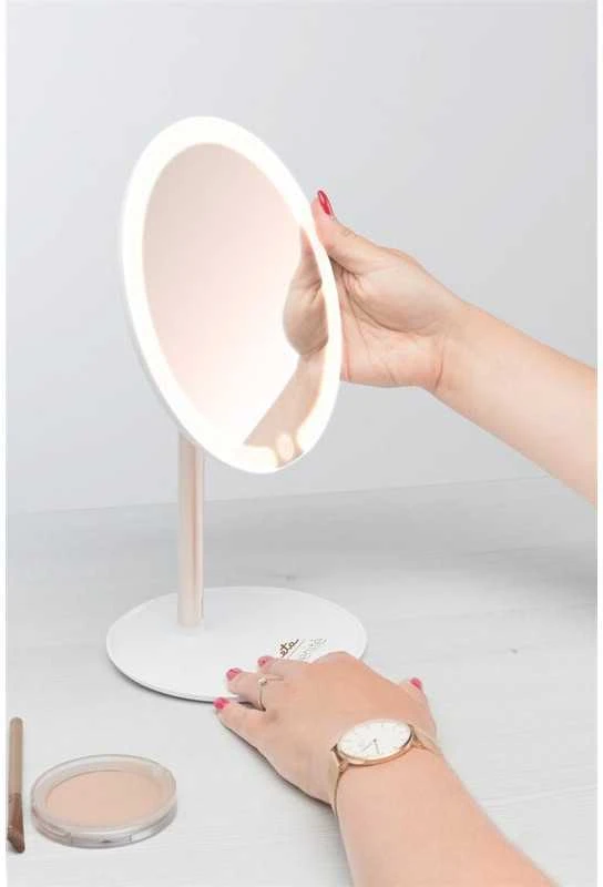 Kosmetinis pastatomas veidrodis su apšvietimu ETA Fenité Cosmetic Mirror, Baltos spalvos