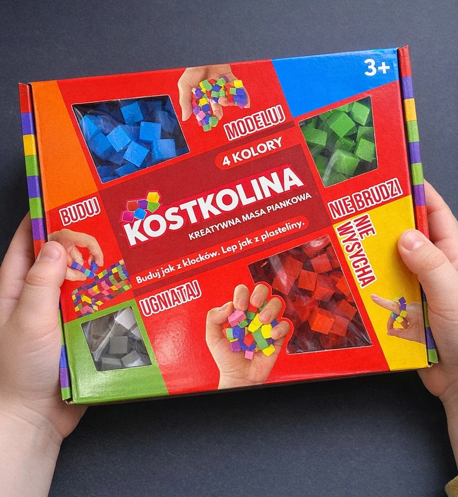 Kostkolina rinkinys 4 skirtingų SPALVŲ raudona, Art and Play Masa Plastyczna 3+