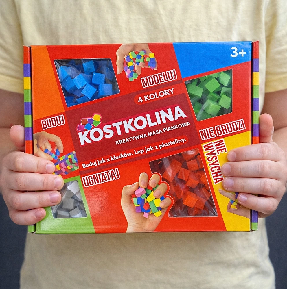 Kostkolina rinkinys 4 skirtingų SPALVŲ raudona, Art and Play Masa Plastyczna 3+