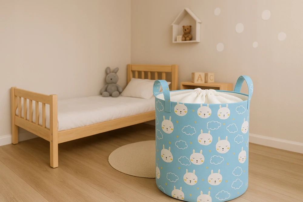 KOSZ NA ZABAWKI UBRANIA PRANIE DUŻY ZAMYKANY POJEMNIK ORGANIZER BABYMAM