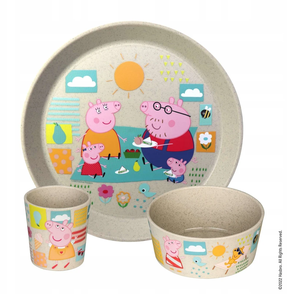 Koziol PLASTIKINIS PEPPA PIG VAKARIENIŲ RINKINYS VAIKAMS 400ML 190ML DIA. 20,5 cm