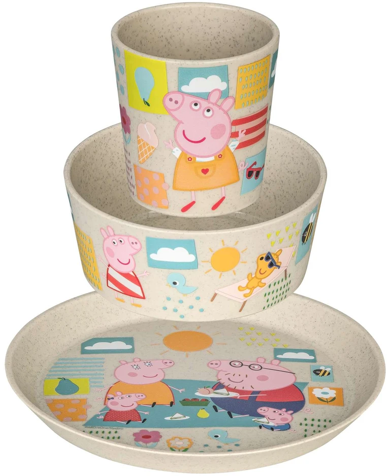 Koziol PLASTIKINIS PEPPA PIG VAKARIENIŲ RINKINYS VAIKAMS 400ML 190ML DIA. 20,5 cm