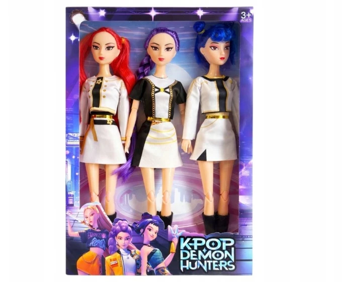KPOP DEMONŲ MEDŽIOTOJAI HUNTRIX RUMI MIRA ZOEY LĖLĖ 3 Vnt. SU MUZIKOS DOVANA