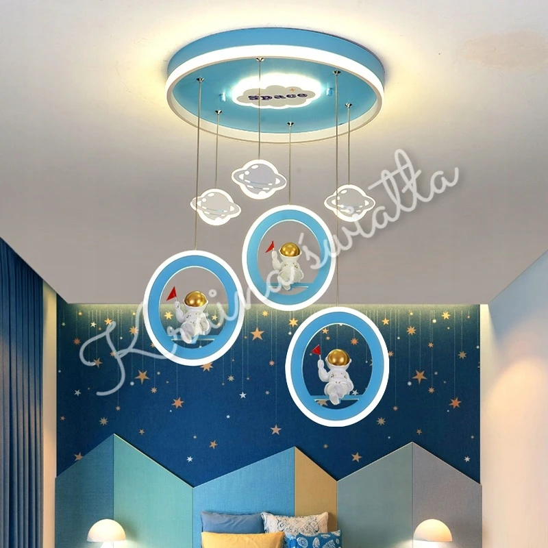 Kraina Swiata LAMPA SUFITOWA ASTRONAUTA W KOSMOSIE PLANETY POKÓJ DZIECKA LED 6800LM