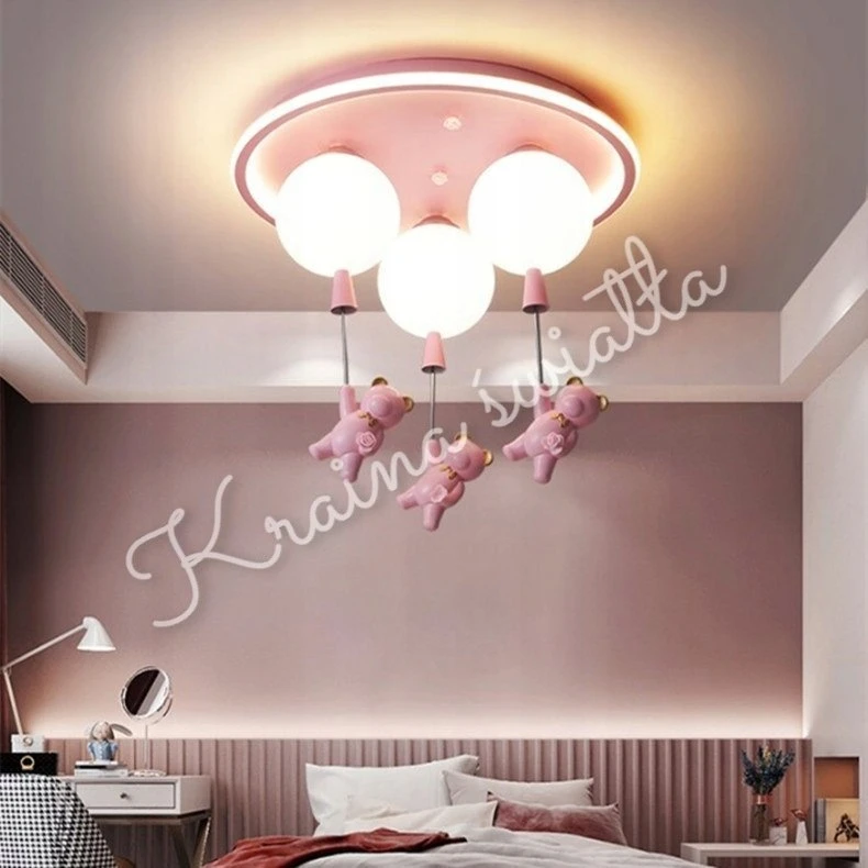 Kraina Swiata LAMPA SUFITOWA LED MISIE 40W 3X E27 12W 7600LM POKÓJ DZIECIĘCY