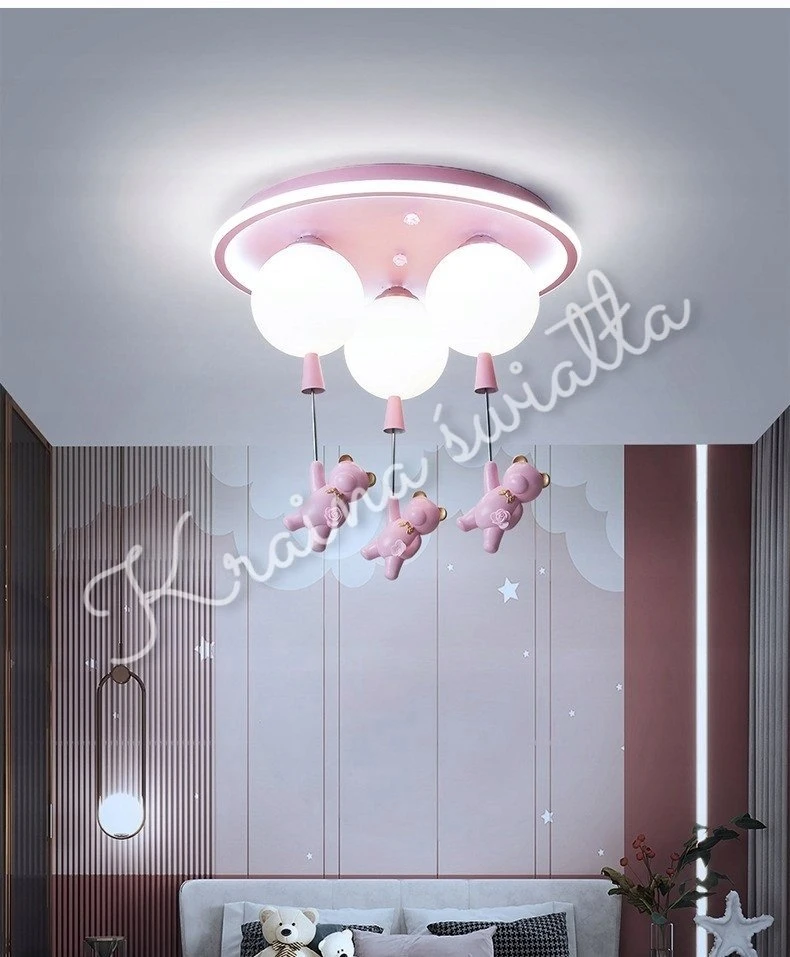 Kraina Swiata LAMPA SUFITOWA LED MISIE 40W 3X E27 12W 7600LM POKÓJ DZIECIĘCY