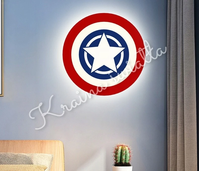 Kraina Swiata PLAFON LAMPA SUFITOWA GWIAZDA AVENGERS POKÓJ DZIECKA KAPITAN AMERYKA 72W