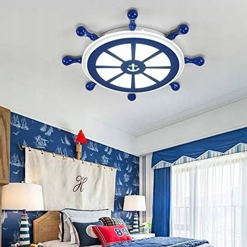 Kraina Swiata STER Lampa sufitowa mėlyna POKÓJ DZIECKA MARYNARZ STATEK 40W 4000LM 45CM