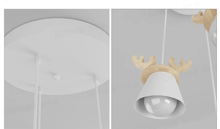 Kraina Swiata UROCZA LAMPA SUFITOWA WISZĄCA POROŻE JELEŃ JELONEK E27