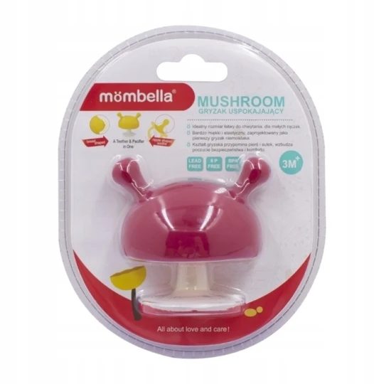 Kramtukas Mombella Mushroom, tamsiai raudona, 3 mėn+, 8126