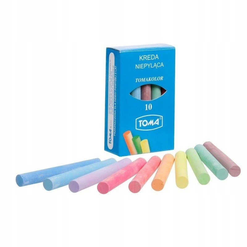 Kreda szkolna kolorowa TOMA 10 pałeczek OM-81201