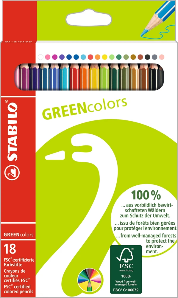 Kredki Greencolors (18 vnt) Stabilo