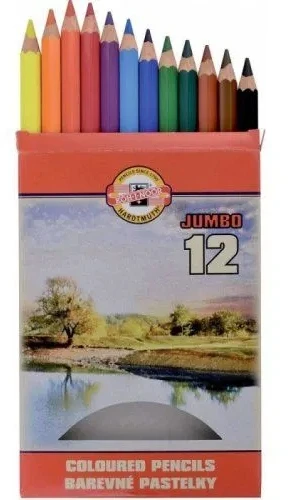KREDKI OMEGA JUMBO GRUBE 12 KOLORÓW KOH I NOOR