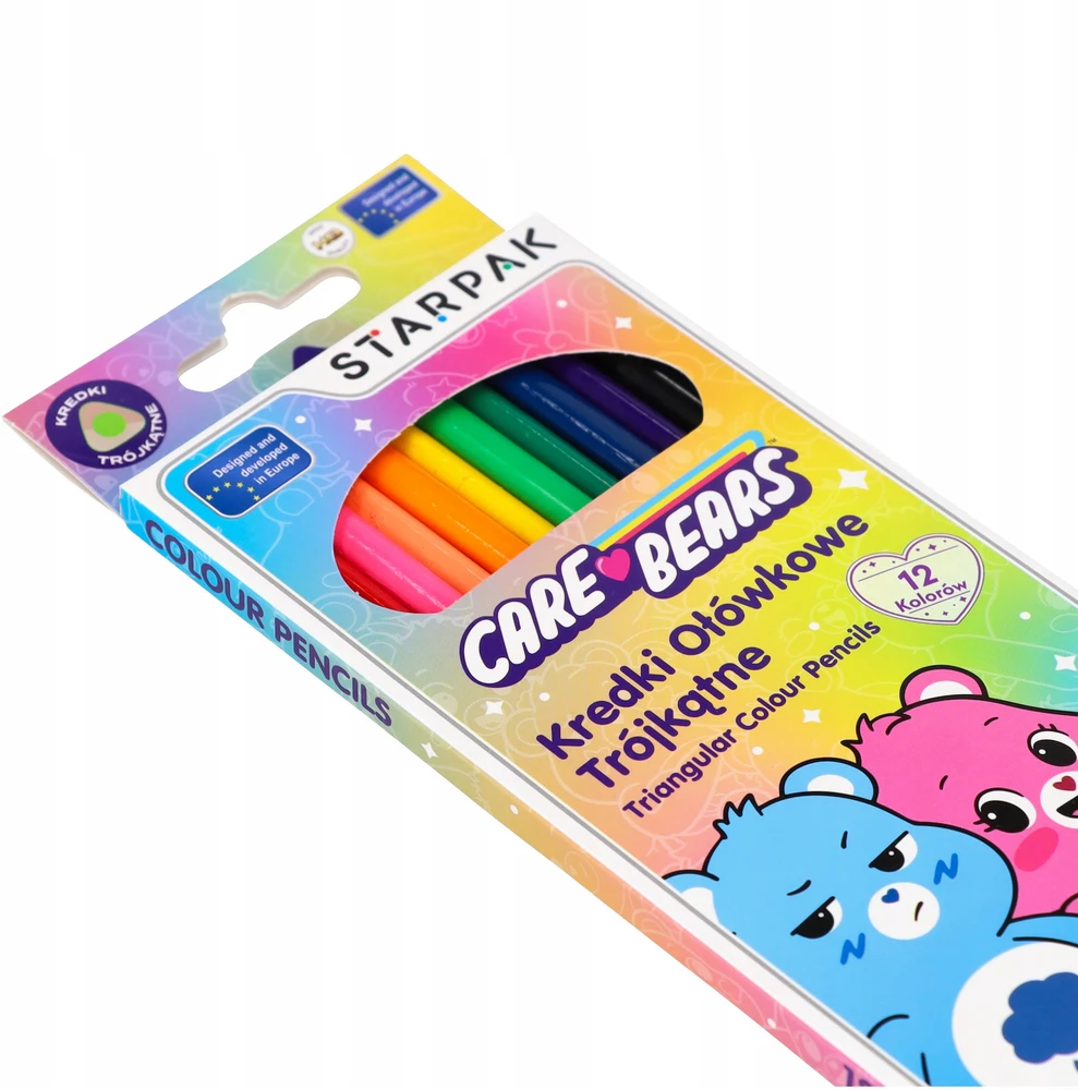 Kredki ołówkowe trójkątne 12 kolorów Care Bears Troskliwe Misie Starpak
