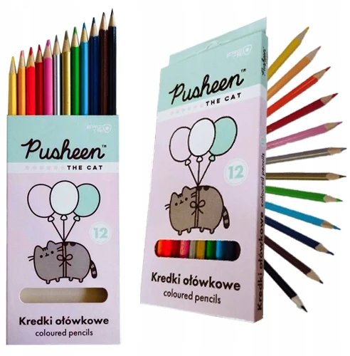 Kredki ołówkowe trójkątne 12 kolorów PUSHEEN St. Majewski