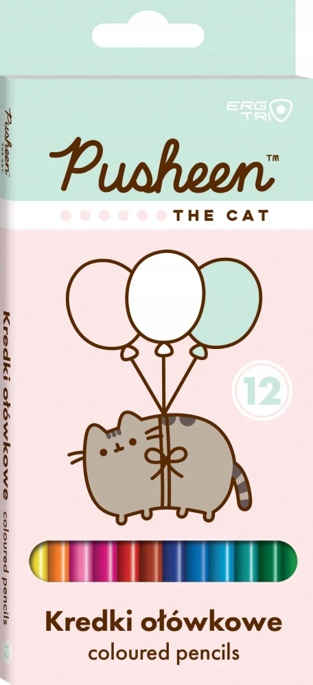 Kredki ołówkowe trójkątne 12 kolorów PUSHEEN St. Majewski