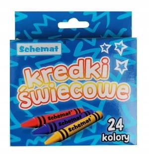 KREDKI ŚWIECOWE 24 ŻYWE KOLORY SCHEMAT SZKOLNE DLA DZIECKA WYTRZYMAŁE