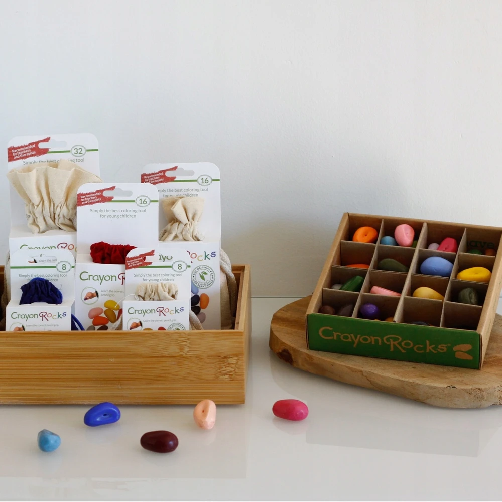 Kreidelės "Crayon Rocks" dėžutėje 64 vnt, 32 spalvos.
