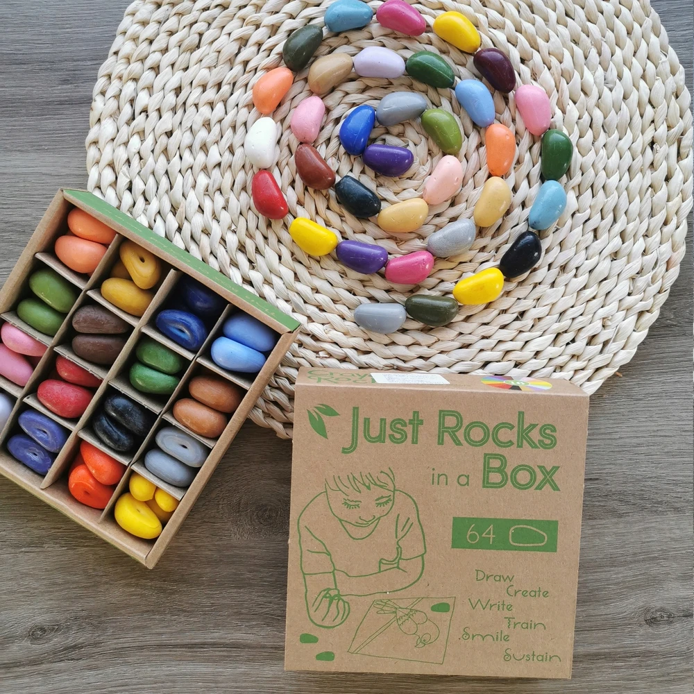 Kreidelės "Crayon Rocks" dėžutėje 64 vnt, 32 spalvos.
