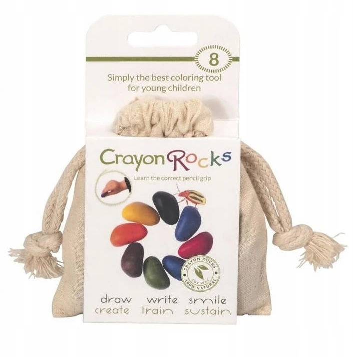 Kreidelės "Crayon Rocks" medvilniniame maišelyje , 8 spalvos