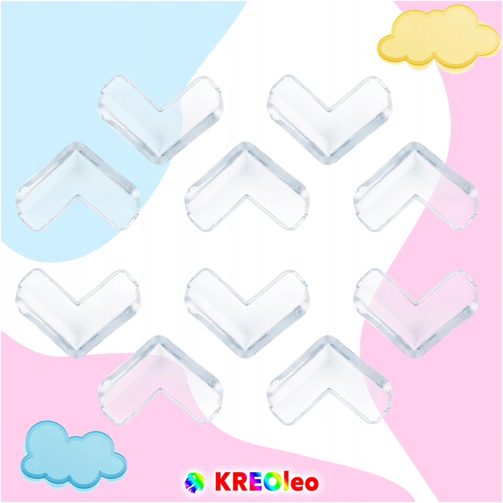 KREOleo BALDŲ STALO KAMPŲ APSAUGA, SKAIRI, STIPRI KLIJAI 10Vnt 4*4*1,5cm
