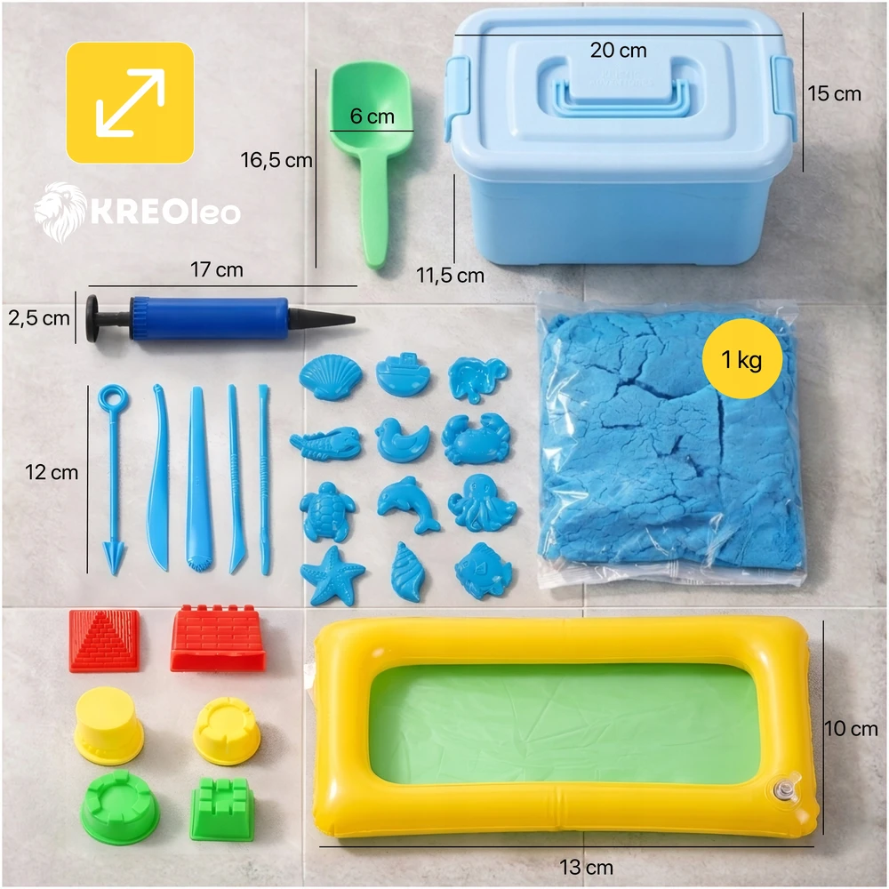 KREOleo KINETINIS SMĖLIS 1KG RINKINYS