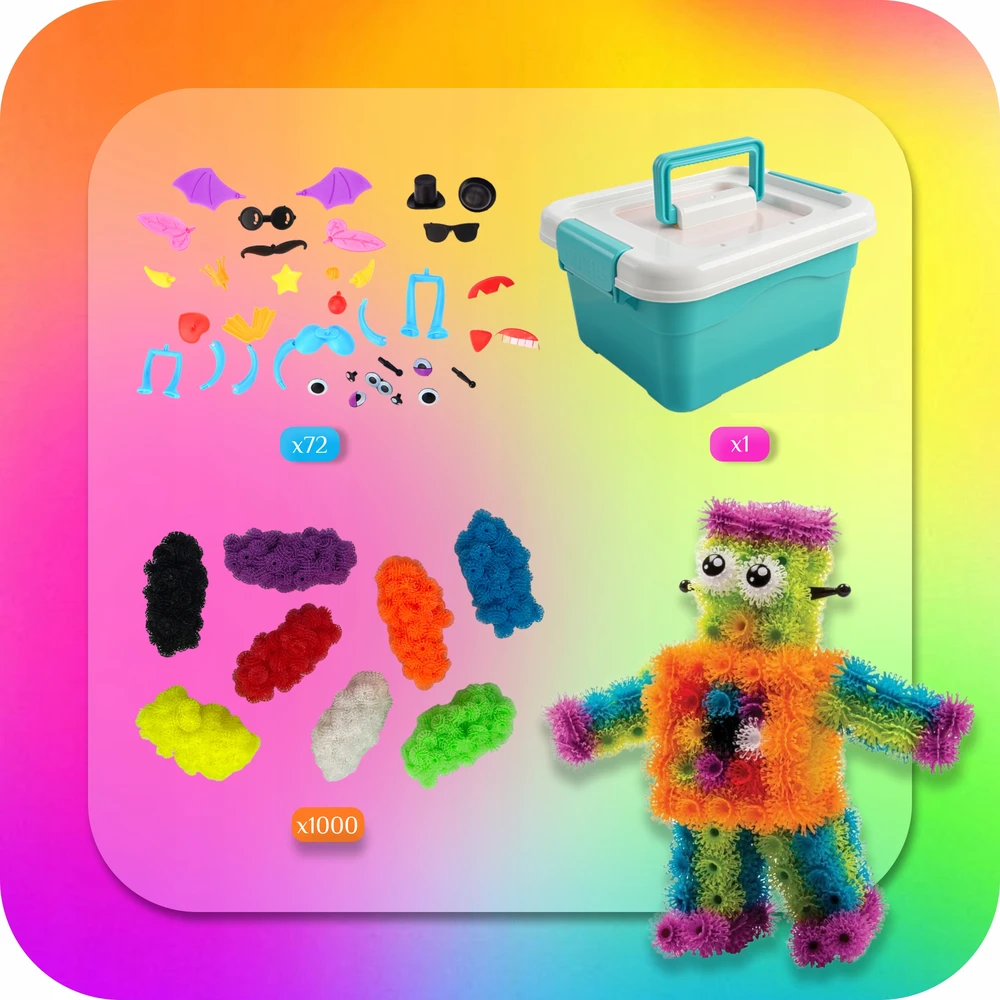 KREOleo VELCRO CAP 1000 CREATIVE Blocks SPALVINGI RUTULIAI + DAUG ELEMENTŲ. XXXL DABARTINIS RINKINYS