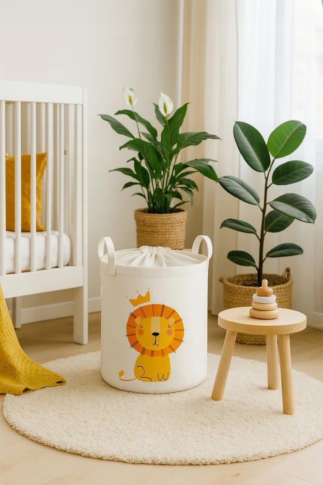 KREPŠELĖ ŽAISLŲ DRABUŽIAMS Skalbykla DIDELIS UŽDARYTAS KONTEERIS BABYMAM ORGANIZATORIUS