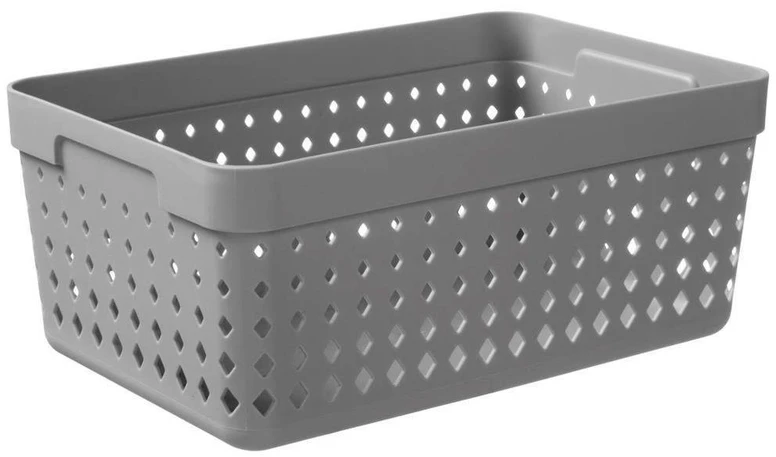 Krepšelis CURVER Infinity RECYCLED, plastikinis, tamsiai pilkos spalvos, h14 x 27 x 36 cm, 11 L