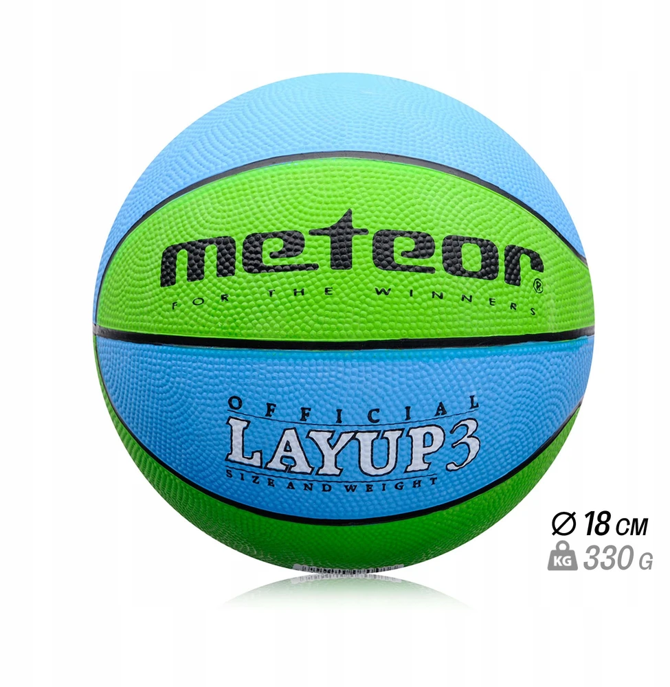 Krepšinio Kamuolys METEOR LAYUP #3 Mėlyna-Žalia